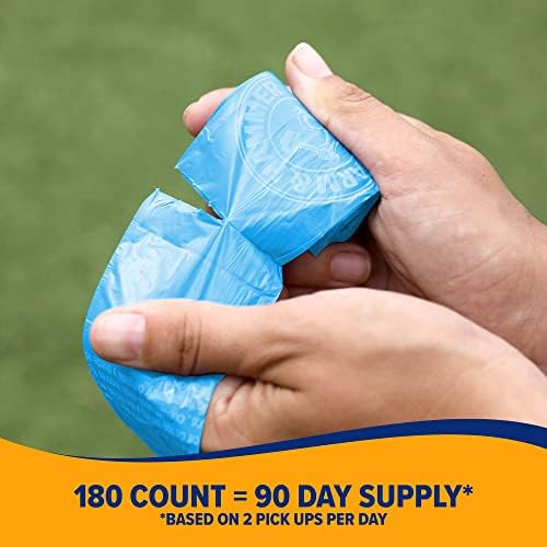 Arm & Hammer Durable Disposable Dog And Cat Waste Bags With Activated Baking Soda, 180 Dog Poop Bags, 9 x 14 Inches, Blue (Pack of 2) - Image 6