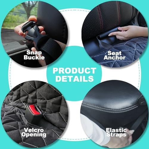 Meginc Dog Car Seat Cover for Back Seat, Waterproof Non-Slip Bench Protector for Dogs & Kids, Durable 600D Scratch Proof Seat Cover for Hair, Scratches, Travel and Daily Use in Full Size SUVs - Image 7