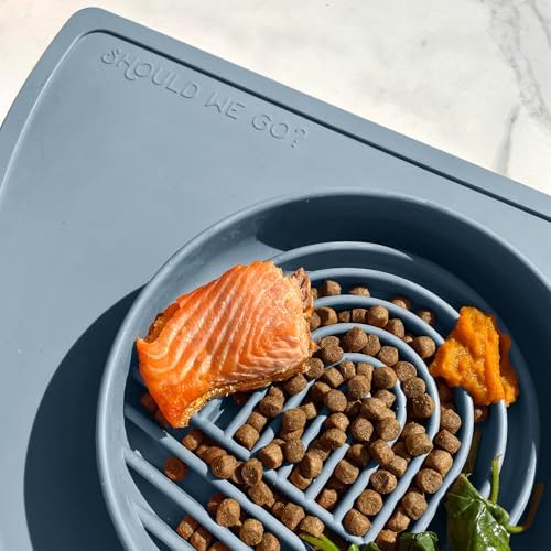 Slow Feeder Dog Bowl - Silicone Dog Bowl, Medium, 7.5" x 1.5" - Ocean - Image 5