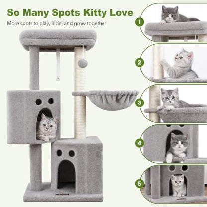 Small Cat Tree Tower for Indoor Cats, 40 in Multi-Level Cat Scratching Post - Image 6