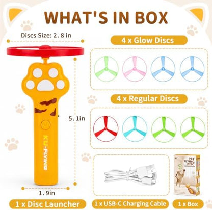 Interactive Cat Disc Launcher Toy, Rechargeable with 8 Flying Discs - Image 2