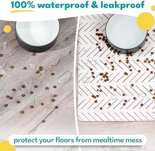 NALALAS Dog Mat for Food and Water, Cat Feeding Mat | Waterproof Dog Bowl Mat | Non-Slip Pet Food Mat for Floors | Pet Mats for Food and Water | Easy to Clean - Image 2