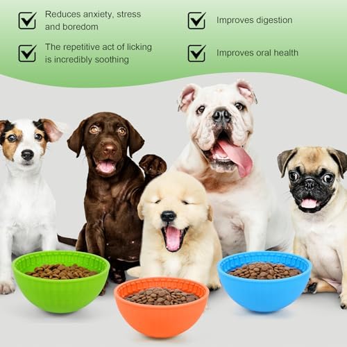 4 Pcs Dog Enrichment Lick Bowls Silicone Freeze Bowls Interactive Cat Licking Mats Slow Feeders for Cat Pet Oral Health for Boredom Anxiety Relief, Calming - Image 6