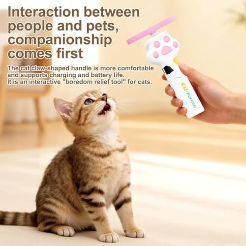 Cat Disc Launcher Toy, Rechargeable LED Flying Spinner Fetch Interactive - Image 5