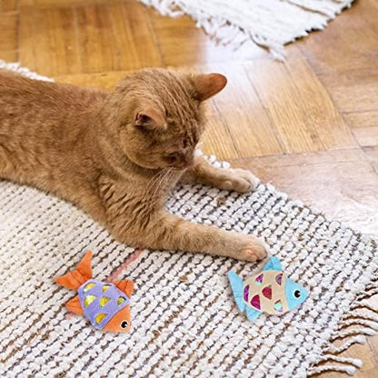 Andiker Cat Catnip Toys, 2pcs Small Cat Fish Toys with Crinkle Shine Ring Paper to Make Sound to Catch Your Cats Eyes and for Your Cats to Chew and Catch Interactive Cat Toys for Indoor Kitten (2pc) - Image 6