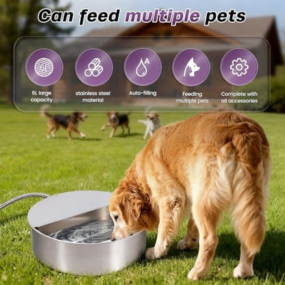6L Automatic Dog Water Bowl Dispenser Outdoor - Image 4