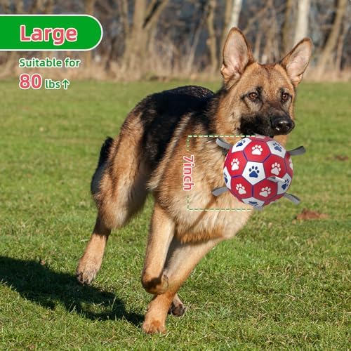 Diman Herding Ball for Dogs Large, 9 Inch Dog Soccer Ball with Straps - Image 4