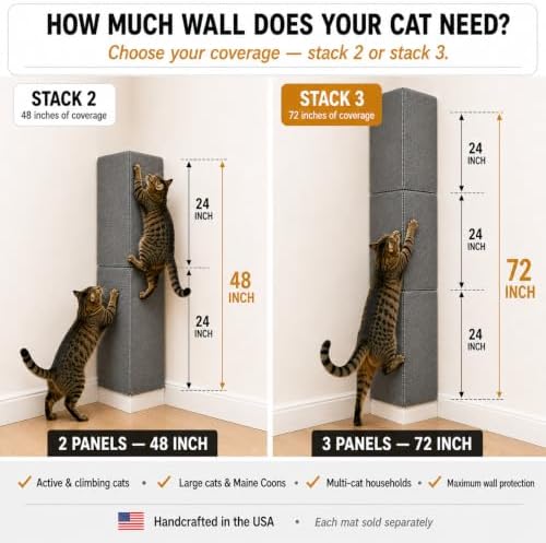 Wall Cat Scratcher & Corner Cat Scratcher – Indoor Scratching Post for Cats – Carpet Scratching Pad – Corner Scratchers for Indoor Cats – Wall Mounted Cat Mat - Image 6