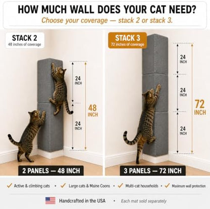 Wall Cat Scratcher & Corner Cat Scratcher – Indoor Scratching Post for Cats – Carpet Scratching Pad – Corner Scratchers for Indoor Cats – Wall Mounted Cat Mat - Image 6