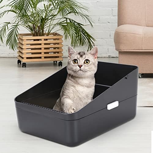 Sfozstra High Sided Cat Litter Box: Semi Open Anti Splash Easy Assembly - Image 7