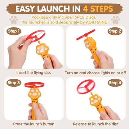 15 PCS Flying Spinners for Disc Launcher Interactive Cat Fetch Toy - Image 3