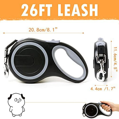 26Ft Retractable Dog Leash, Heavy Duty Great Leash for Dog up to 110 lbs, Anti-Slip Rubberized Handle, One-Handed Brake, Strong Nylon Tape, Tangle Free(Large Size). - Image 2