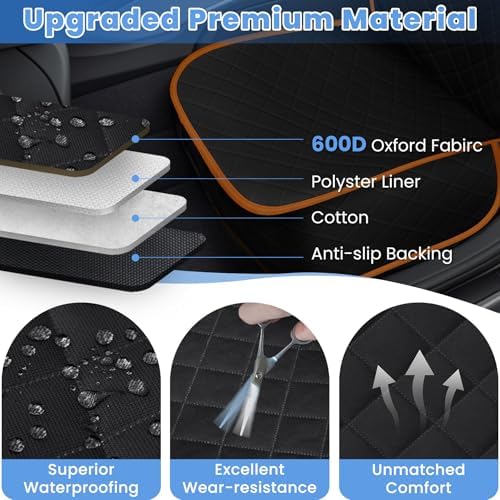 ELONGRIVER Dog Car Seat Covers, Waterproof Front Seat Cover - Image 3