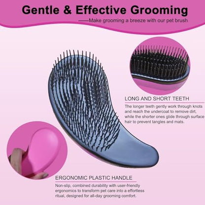 Puppy Brush for Small Dogs - Soft Dog Brush (Pink) - Image 4