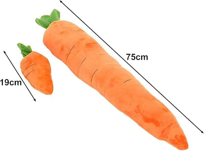 Crinkle Dog Toy Carrot Plush with Squeaker - Bite-Resistant Chew Toys for All Breeds, Interactive with Soft Sound, Durable Comfortable Puppy Toys Small/Medium/Large Dogs