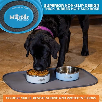 Master Pet Supply Stainless Steel Dog Bowls 25 oz Heavy Duty True Blue - Image 5
