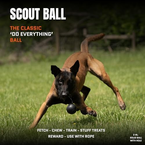 Monster K9 Scout Ball | Virtually Indestructible. Lifetime Guaranteed. | VULCRON™ Natural Rubber | Durable Dog Toy for Aggressive Chewers | Chew & Fetch | Tough, Heavy Duty | Medium & Large Breed, 3" - Image 4