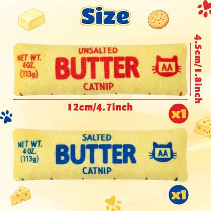 2Pcs Butter Catnip Crinkle Paper Sound Toys for Cat, Catmint Cat Toy Gift - Image 4