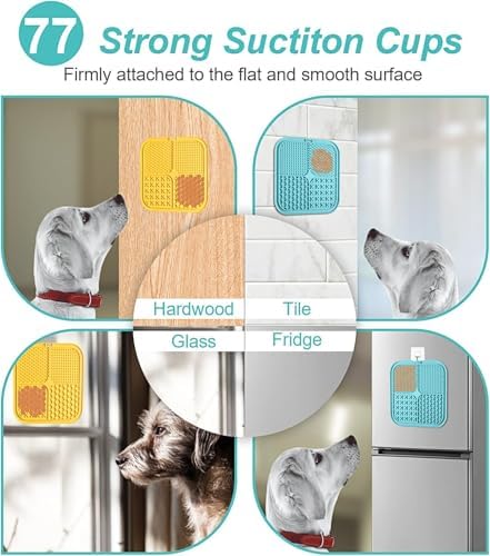 Dog Lick Mat for Dogs & Cats, Silicone Slow Feeder Lick Pad with Suction Cups for Bathing, Grooming & Anxiety Relief(3, Soft Colors) - Image 2