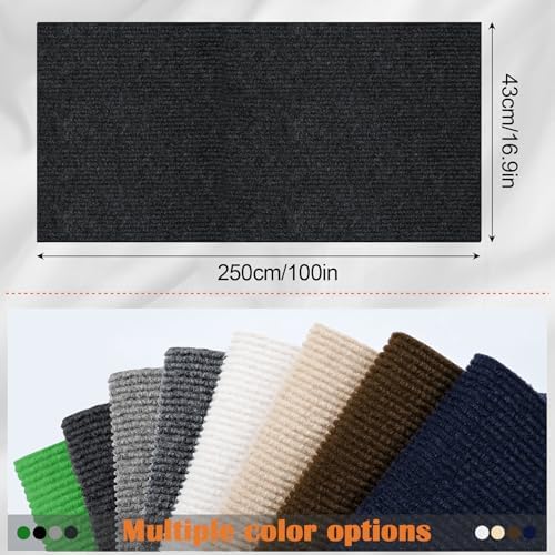Cat Scratch Furniture Protector - 100" x 17" Trimmable Self-Adhesive Cats Claws Scratch Pads, DIY Cat Climbing Couch Protector for Scratch Post Cat Tree Replacement Indoor (Black) - Image 2