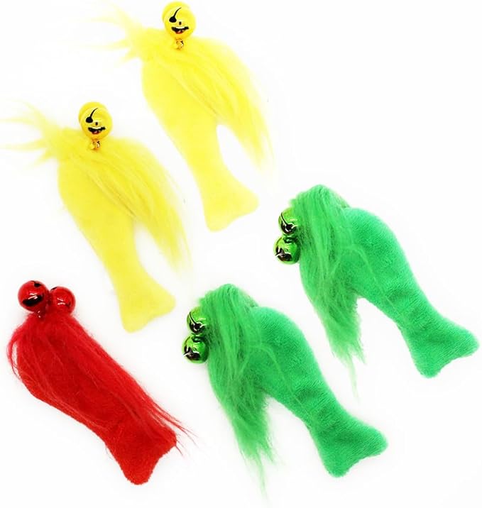 Playology Cat Toy Set | 5-Pack Feather Fish | Interactive Feather Toys for Cats | Stimulating Playtime Fun