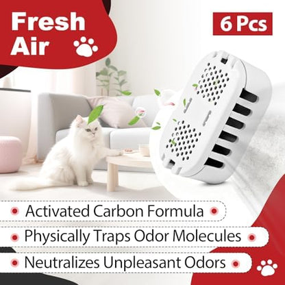 6Pcs Cat Litter Box Deodorizer Cartridges Compatible with Ellenpent ICB019 - Image 2