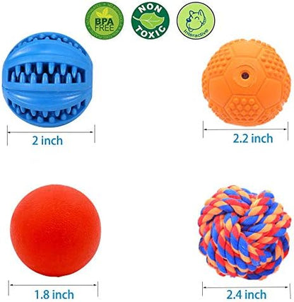 Volacopets Puppy Balls - Pack with Different Functions & Teething Toys for Small Dogs, Squeaky Dog Balls, Rubber Chew Toys for Enrichment - Image 6