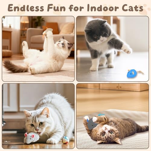 20PCS Cat Catnip Mice Toys, Mouse Toys for Cats, Interactive, Encourages Agility, Coordination, for Indoor Cats and Kittens, Cat Chew Toy for Exercise for Pet Cat Kitten Kitty - Image 7