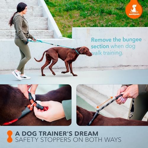 SparklyPets - Bungee Rope Handsfree Leash for 1 Dog - Demovable Slip Lead - Waist or Hip Belt Leash for Dog Walking, Running, Carnicross - Medium & Large Breeds - Image 6