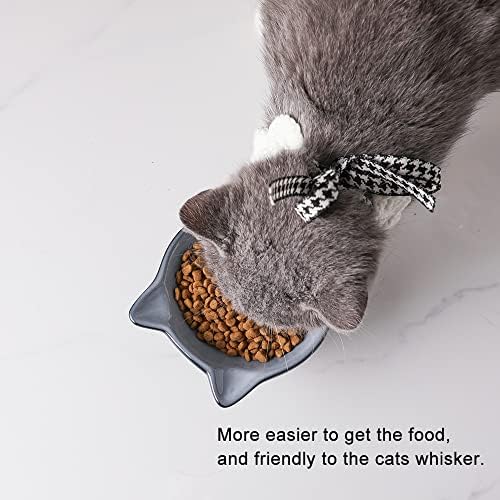 Nihow Elevated Cat Bowls,5 Inch Ceramic Raised Cat Food Bowl for Feeding - Image 5