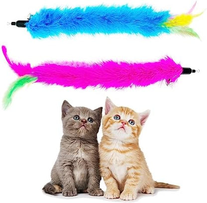 Cat Feather Toys Refills, 14 Pieces Natural Feathers Refills, Cat Wand Replacement Feathers Toy for Indoor Cats - Image 6