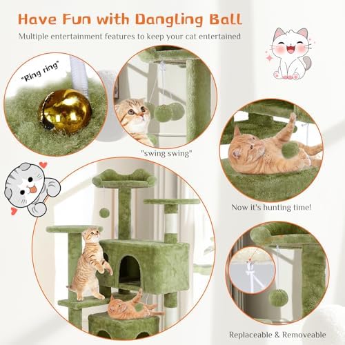 Sweetcrispy 54-inch Cat Tree Tower with Scratching Posts, Indoor Use - Image 4