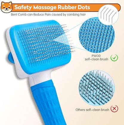 Dog & Cat Brush, Self Cleaning Slicker Brush for Pets Shedding - Image 4