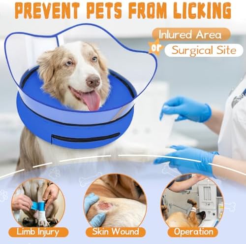 Elevated Inflatable Dog Cone Collar Alternative After Surgery, Dog Donut Collar, Soft Pet Cone to Stop Licking for Small Medium Large Dogs - Image 2
