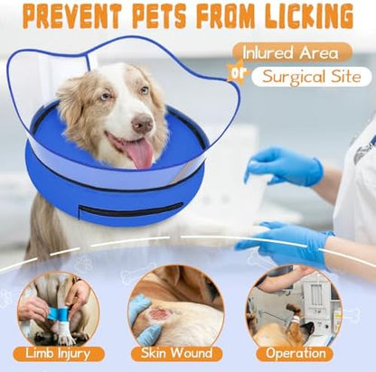 Elevated Inflatable Dog Cone Collar Alternative After Surgery, Dog Donut Collar, Soft Pet Cone to Stop Licking for Small Medium Large Dogs - Image 2
