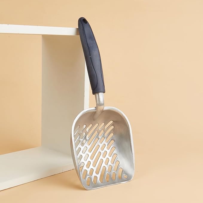 Navy Blue Metal Cat Litter Scoop Durable Aluminum Screen Cat Litter Shovel Kitten Poop Scooper