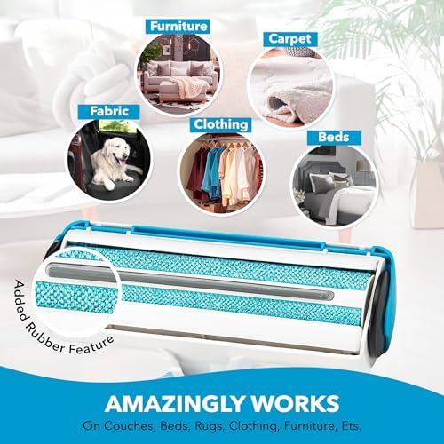 BOSHEL Pet Hair Remover for Laundry - Lint Roller for Pet Hair - Dog Hair Remover with Hair Base - Pet Fur Remover with Comfy Rubber Handle - Easy Clean Pet Hair Remover Roller for Couch - Image 7