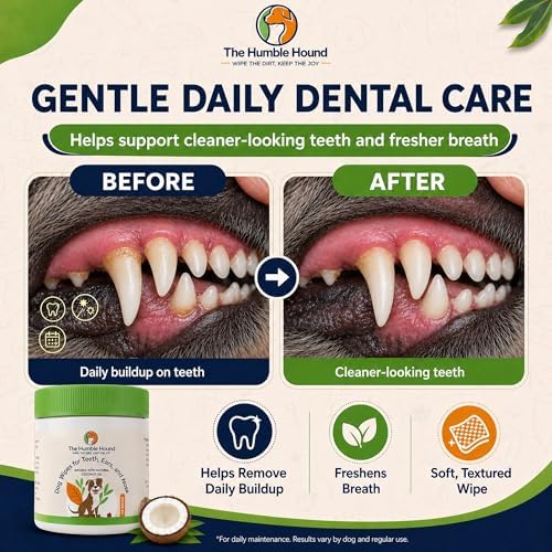 3-in-1 Dog Dental Wipes – Finger Wipes for Teeth, Ears & Snout Infused with Coconut Oil | Promotes Fresh Breath, Tartar Control & Daily Hygiene | Gentle Grooming Wipes for All Dogs – 50 Count - Image 5