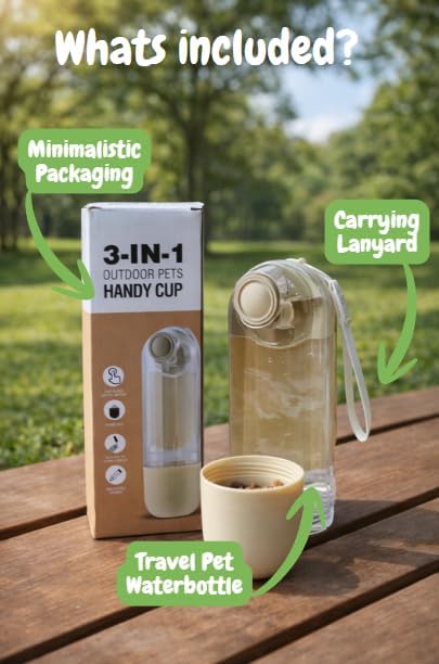Makuna Dog Water Bottle – Portable Leak-Proof Pet Water Dispenser with Built-in Bowl for Walking, Hiking & Travel