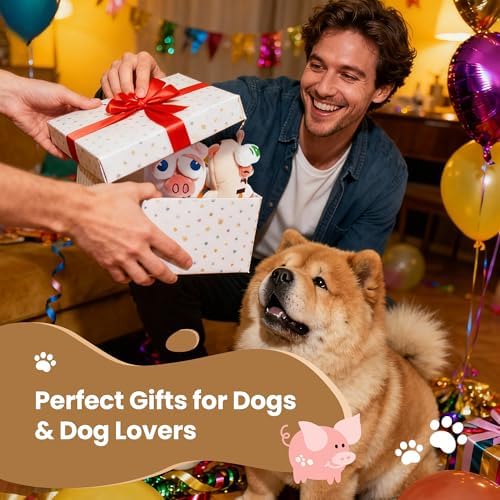 Nocciola Squeaky Dog Toys, Durable Farm Critter Plush Stuffed Dog Toys with Crinkle & 3 Unique Realistic Animal Squeak Sounds to Keep Dogs Busy, Puppy Teeth Toys for Small, Medium & Large Dogs - Image 7
