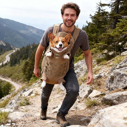 FLAdorepet Tactical Dog Backpack Carrier Front Back Bag for Medium Dogs,L - Image 3