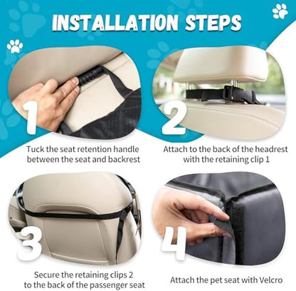 Dog Car Seats for Small Dogs,Detachable Foldable Dog Booster Under 28lbs, Pet Cat Car Seat Travel Bed with Adjustable Straps and Storage Pockets (Grey) - Image 5