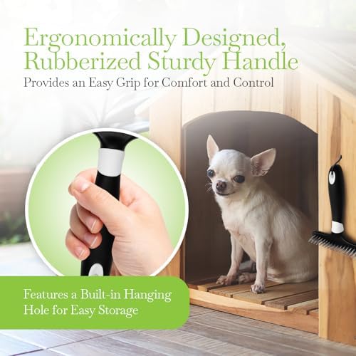 Fuller Brush Undercoat Pet Rake - 33 Sturdy Tapered Steel Pins Inset into Polypropylene Head - Ergonomically Designed Rubberized Handle - Reduce Tangles, Remove Loose Undercoat for Shed-Free Groom - Image 5