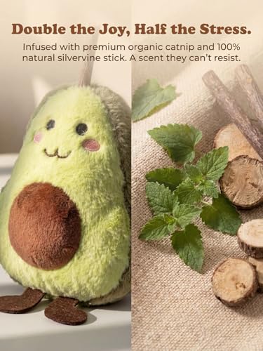 Cat Plush Toy [6000mg A+ Natural Catnip & Silvervine] with Teething Stick - Image 4