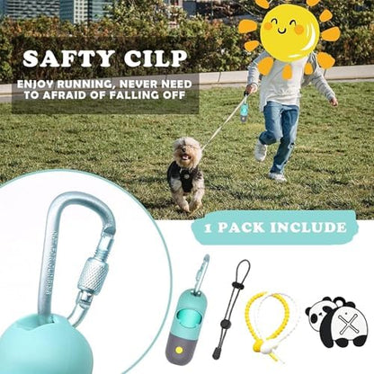 Dog Poop Waste Bags Holder with LED Flashlight|Cute Doggie Poo Bags Dispenser for Pet Leash|Trash Waste Bags Carrier with Potty Bags Clip Fastener LR44 Button Cells Included(2 Pack) (Crystal Blue) - Image 5