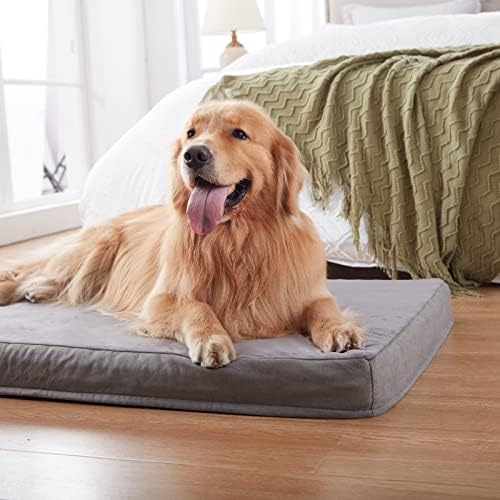 Orthopedic Memory Foam Bed for Large Dogs, Waterproof Cooling Pet Mats for Crate with Removable Washable Cover,Ideal for Arthritic Dogs (Large plus-36"x 27" x 3", Short Plush) - Image 4