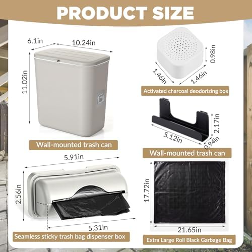 Mifoci Dog Poop Trash Can Outside, 2.4 Gallon, Grey - Image 2