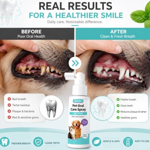 2Pack Pet Oral Care Spray, No Brush Dog Dental Spray, Natural Dog Breath Freshener for Dog Teeth Cleaning, Daily Dog Dental Care & Cat Dental Care Pet Oral Care Spray Fights Tartar & Plaque (100ml*2) - Image 5