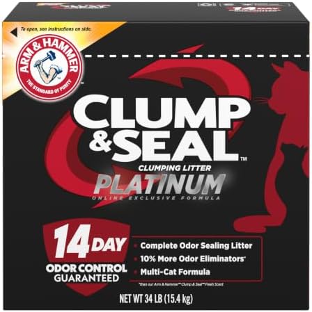 ARM & HAMMER Clump & Seal Platinum Cat Litter, Multi-Cat, 34 lbs by ARMHAMMER