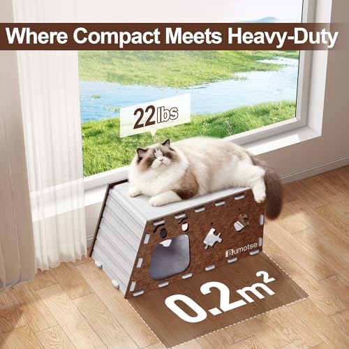 Cat Tunnel House for Indoor Cats, 3-in-1 Felt Cave and Scratcher - Image 5